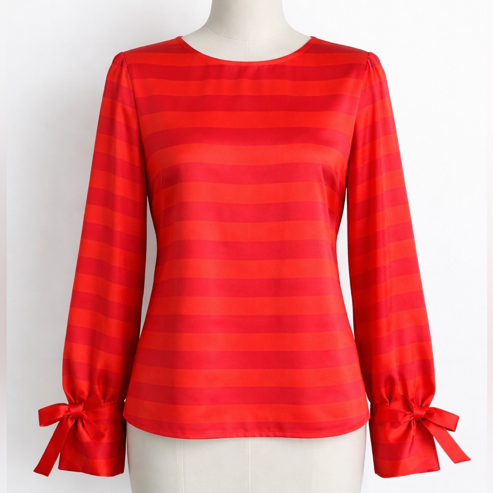 Banana Republic Red Striped Blouse